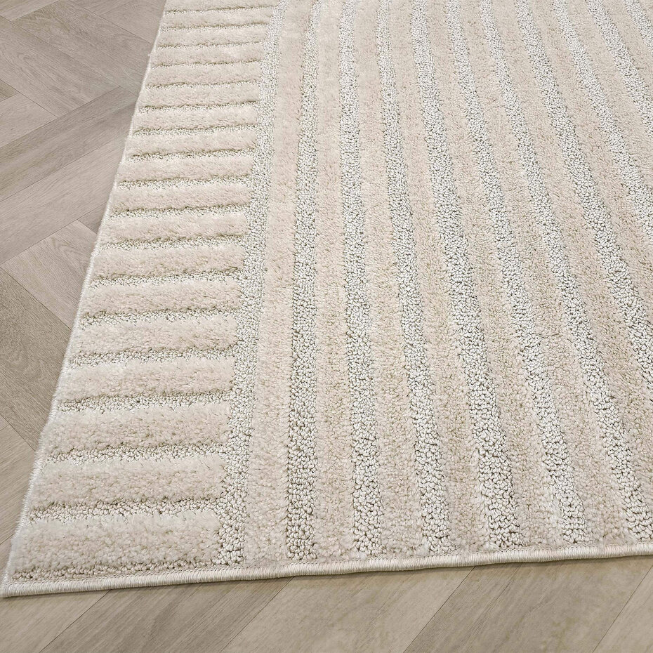 Scandinavisch vloerkleed - Skadi Curve Crème Scandinavisch vloerkleed - Skadi Curve Crème