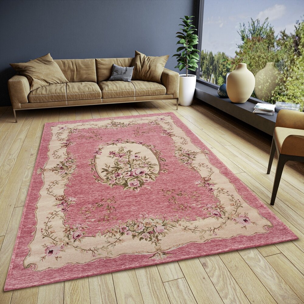 Bloemen vloerkleed - Asmaa Vintage Roze - 150x220 cm