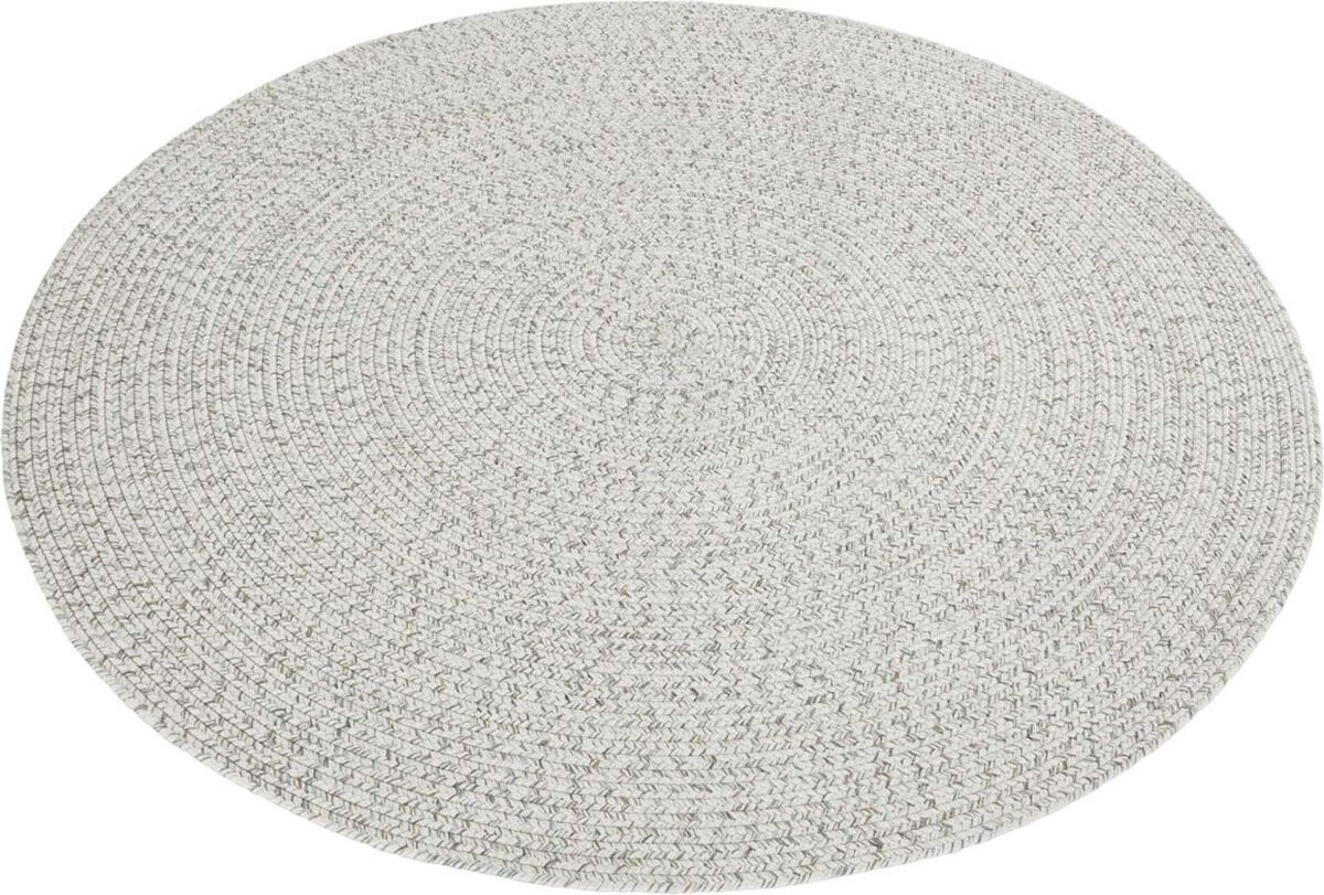 Rond Binnen- En Buitenkleed - Trenzado Wit/Grijs - Ø 200 CM Rond Binnen- En Buitenkleed - Trenzado Wit/Grijs - Ø 200 CM