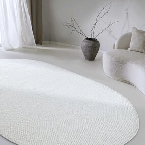 Ovaal wollen vloerkleed - Francois Wit/Crème - 160 X 230 CM Ovaal