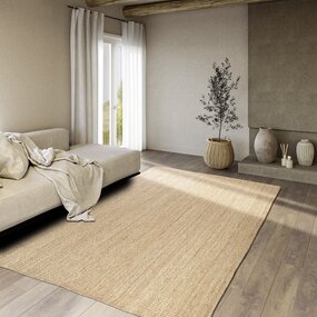 Jute vloerkleed - Rosalie Naturel - 120 X 170 CM Jute vloerkleed - Rosalie Naturel - 120 X 170 CM
