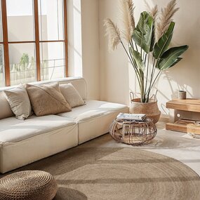Jute vloerkleed - Rangpur Rond Taupe - 200cm rond Ã˜