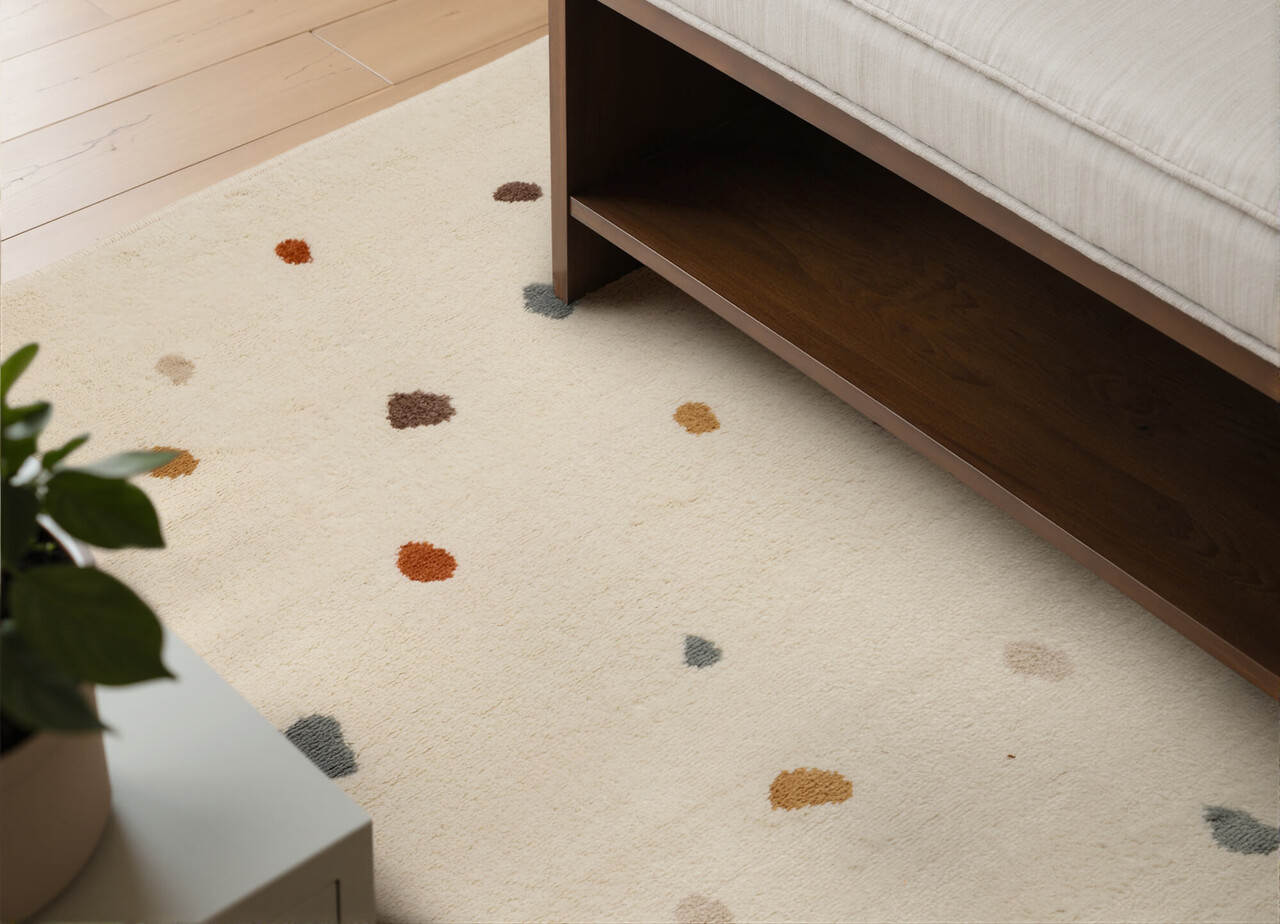 Kindervloerkleed - Funny Dots Crème/Kleurrijk - 160x235 cm Kindervloerkleed - Funny Dots Crème/Kleurrijk - 160x235 cm