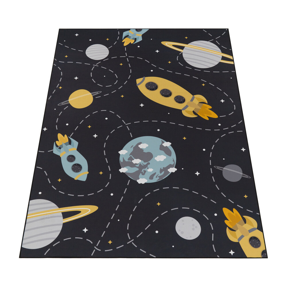 Kindervloerkleed - Binola Astronaut Zwart - 160x220 cm