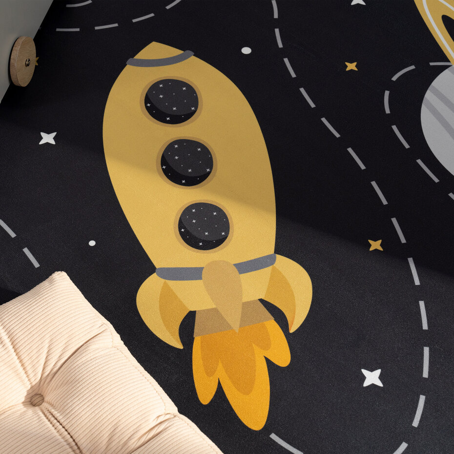 Kindervloerkleed - Binola Astronaut Zwart - 160x220 cm