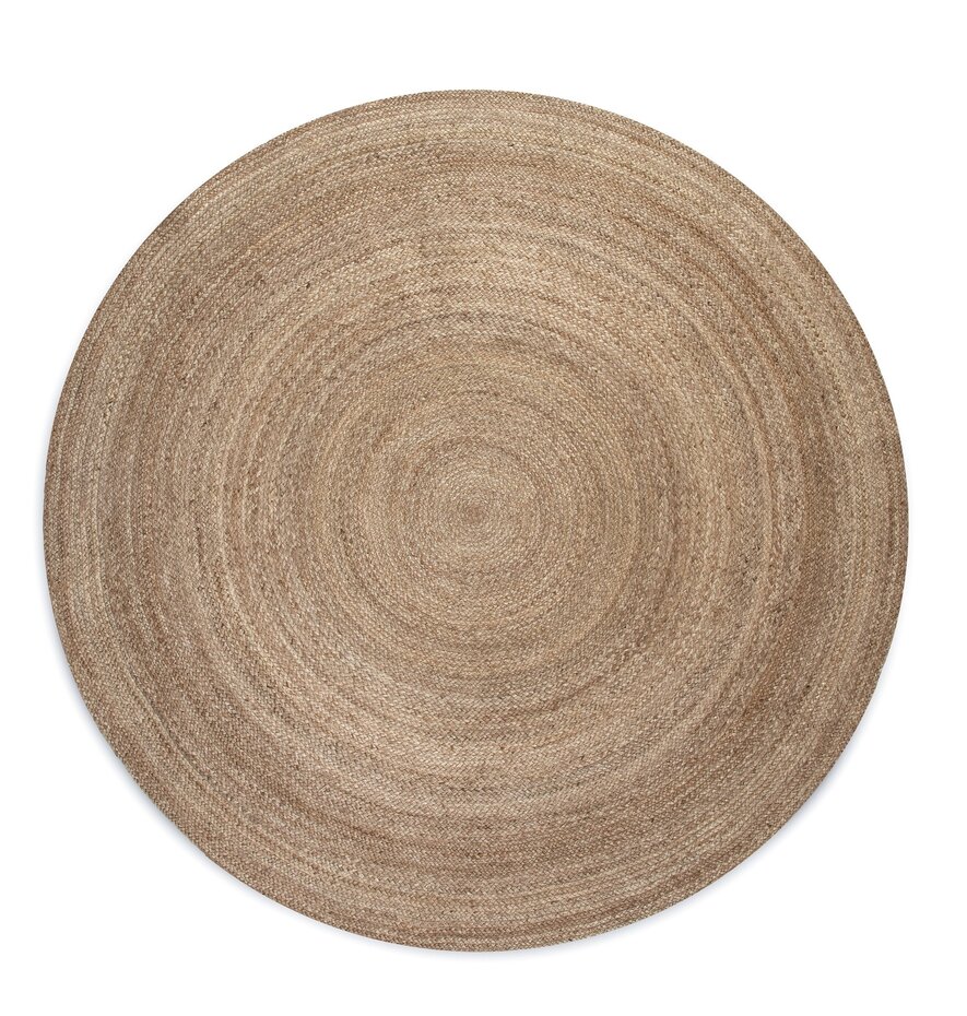 Jute vloerkleed - Rangpur Rond Taupe - 200cm rond Ã˜