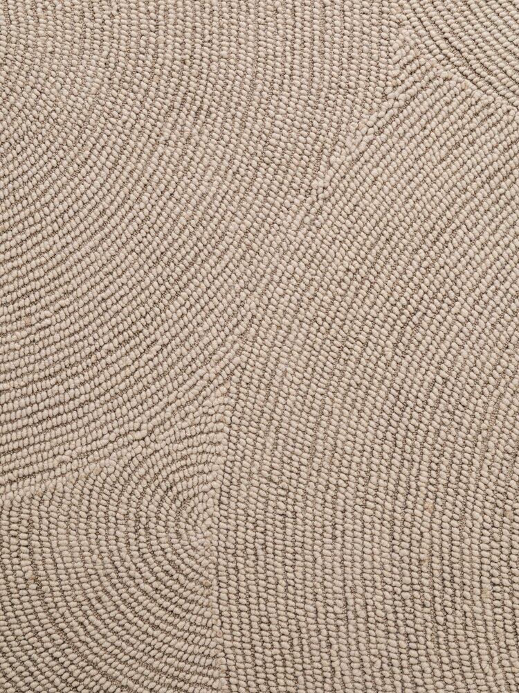 Wollen Japandi vloerkleed - Eleni Rond Beige - 150cm rond Ø Wollen Japandi vloerkleed - Eleni Rond Beige - 150cm rond Ø