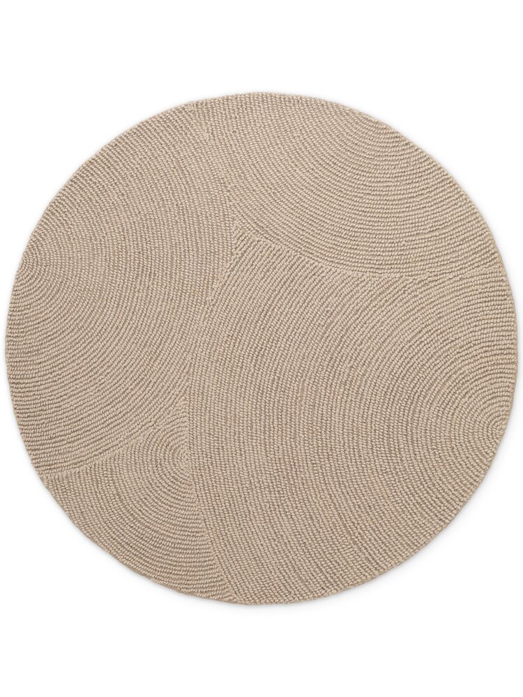 Wollen Japandi vloerkleed - Eleni Rond Beige - 150cm rond Ø Wollen Japandi vloerkleed - Eleni Rond Beige - 150cm rond Ø