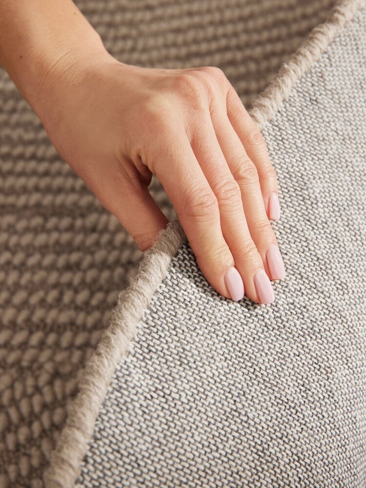 Wollen Japandi vloerkleed - Eleni Rond Beige - 150cm rond Ø Wollen Japandi vloerkleed - Eleni Rond Beige - 150cm rond Ø