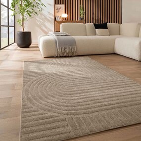 Scandinavisch vloerkleed - Skadi Curve Beige
