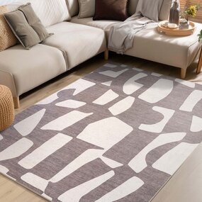 Abstract vloerkleed - Burano Bruin