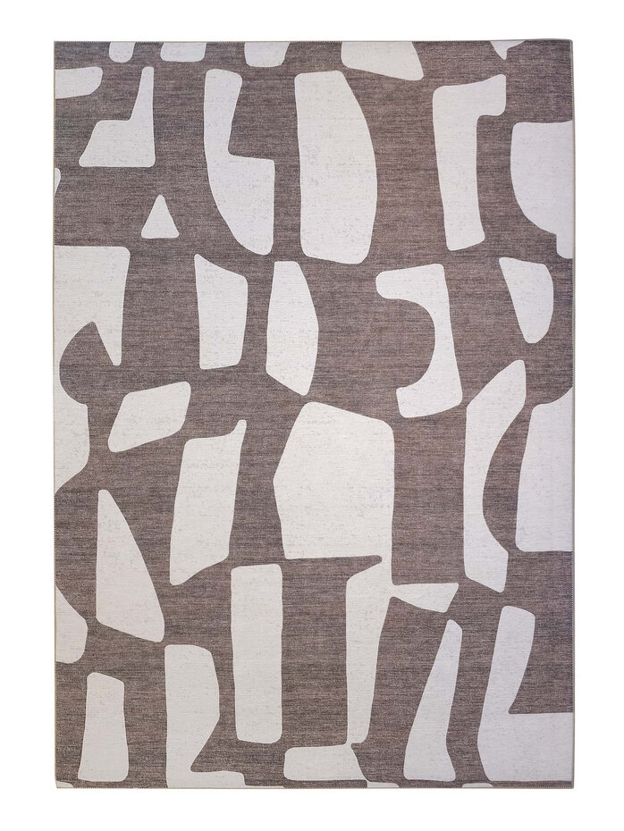 Abstract vloerkleed - Burano Bruin