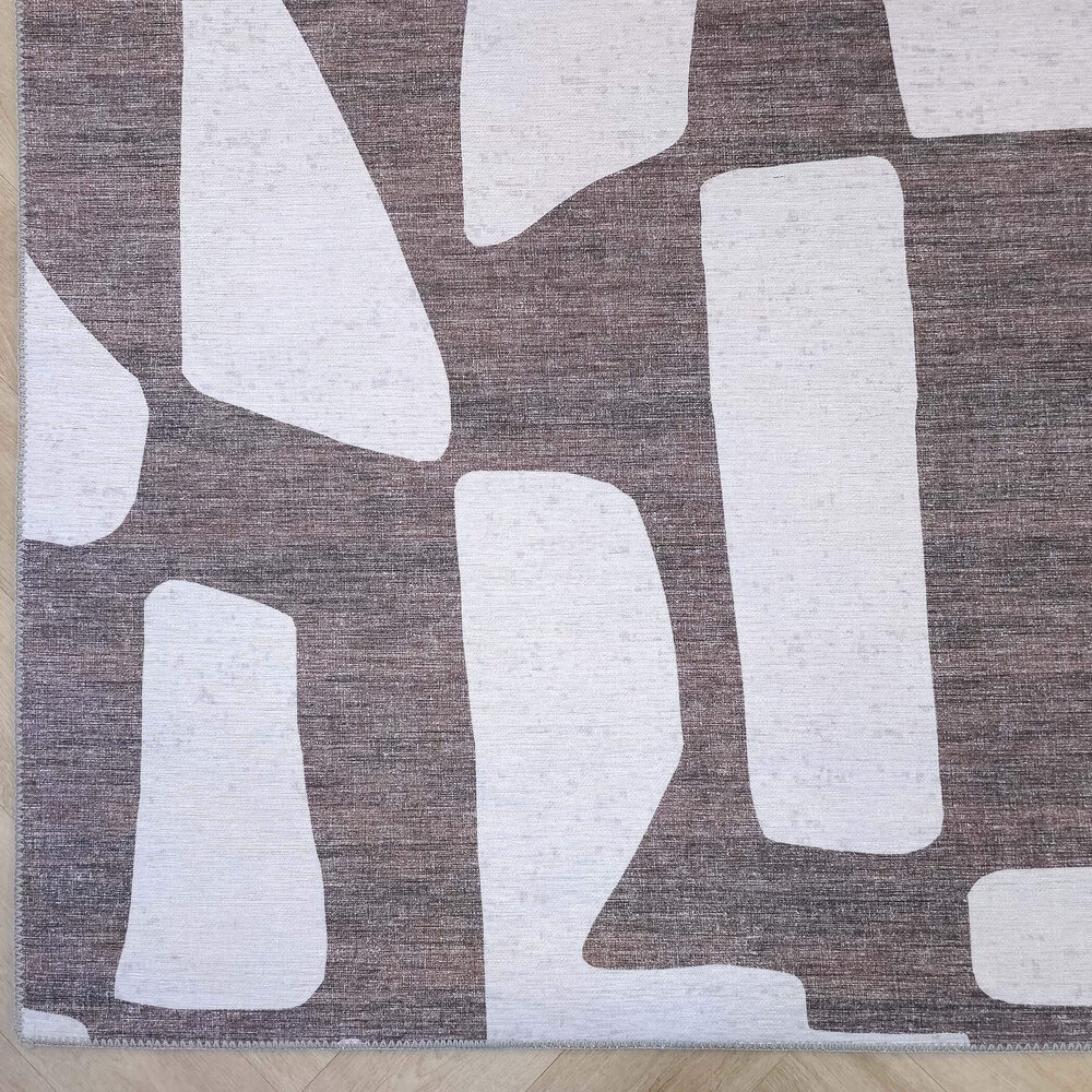 Abstract vloerkleed - Burano Bruin