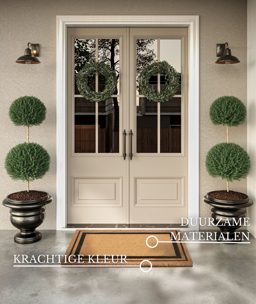 Deurmat - Cocos Porte Gaspard Beige/Zwart Deurmat - Cocos Porte Gaspard Beige/Zwart