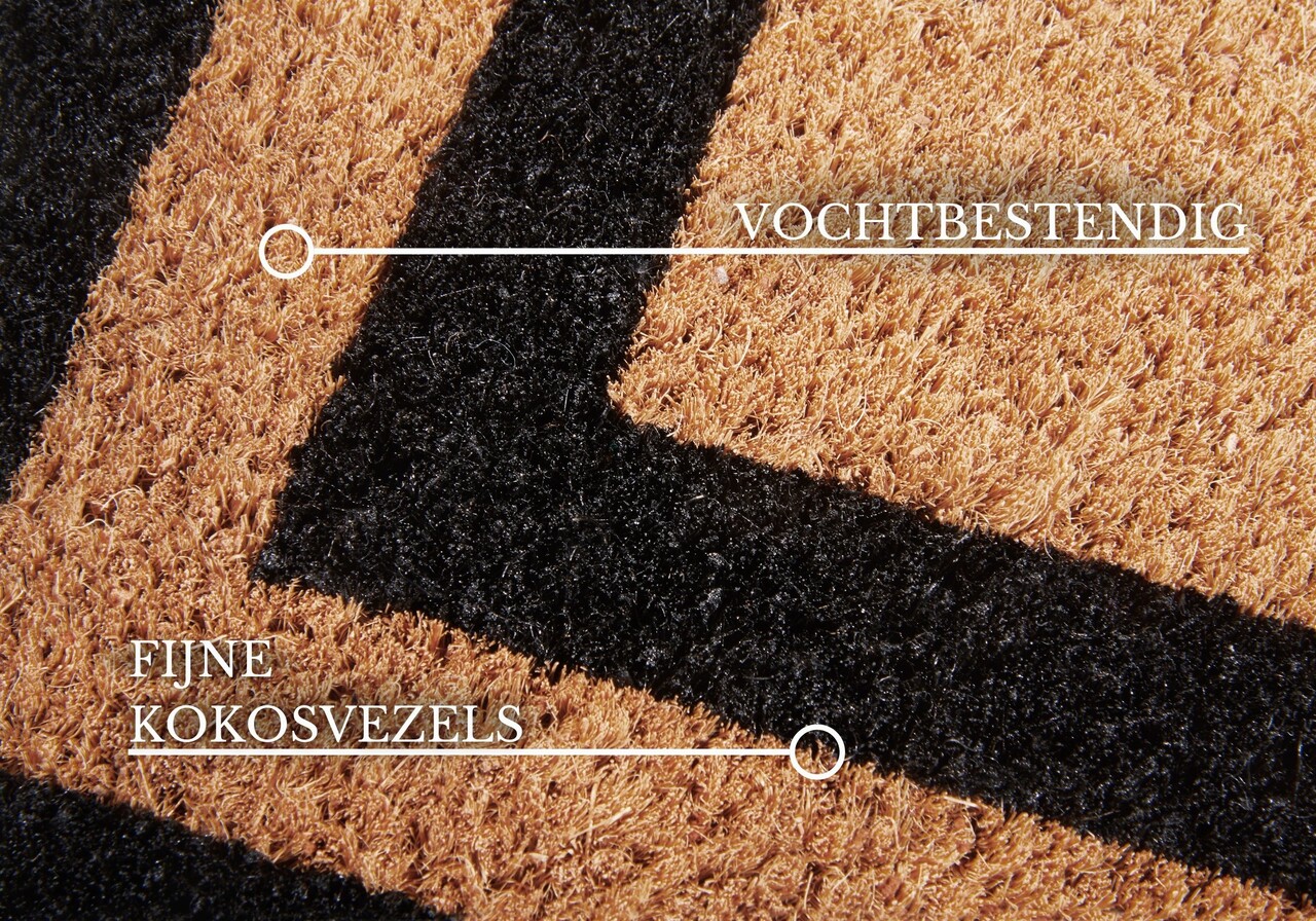 Deurmat - Cocos Porte Claude Beige/Zwart Deurmat - Cocos Porte Claude Beige/Zwart