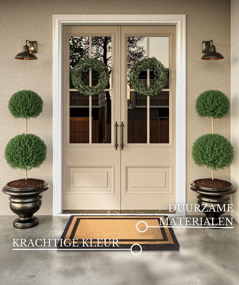 Deurmat - Cocos Porte Claude Beige/Zwart Deurmat - Cocos Porte Claude Beige/Zwart