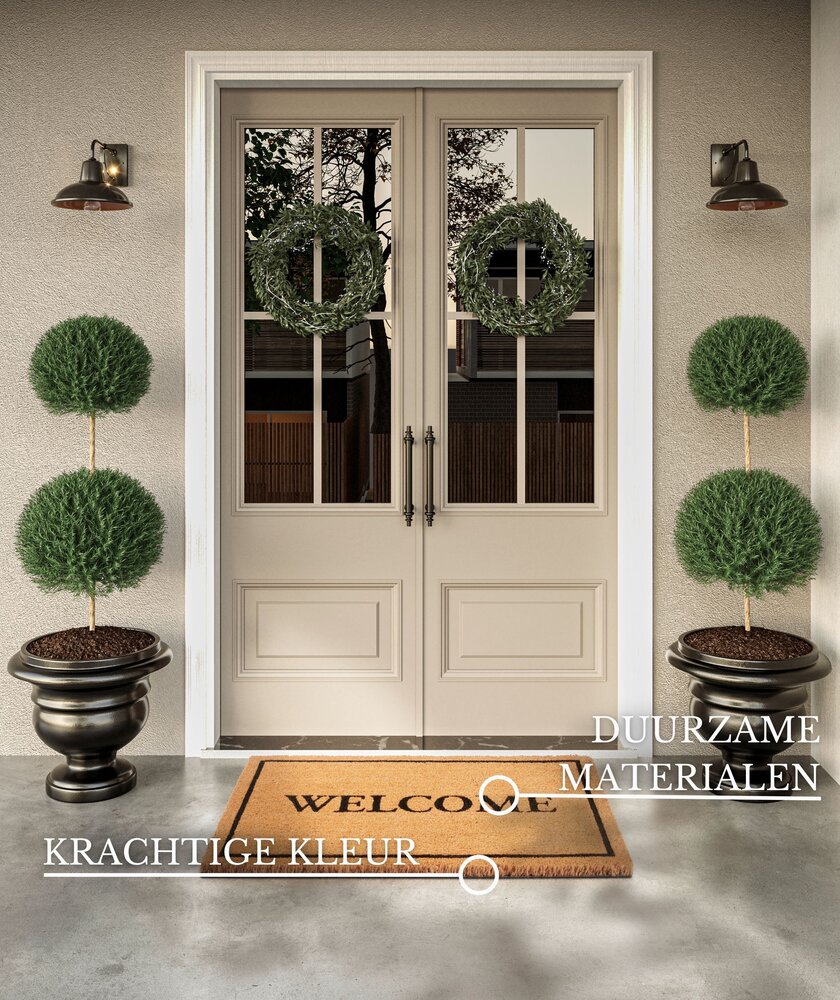 Deurmat - Cocos Porte Caroline Beige/Zwart Deurmat - Cocos Porte Caroline Beige/Zwart