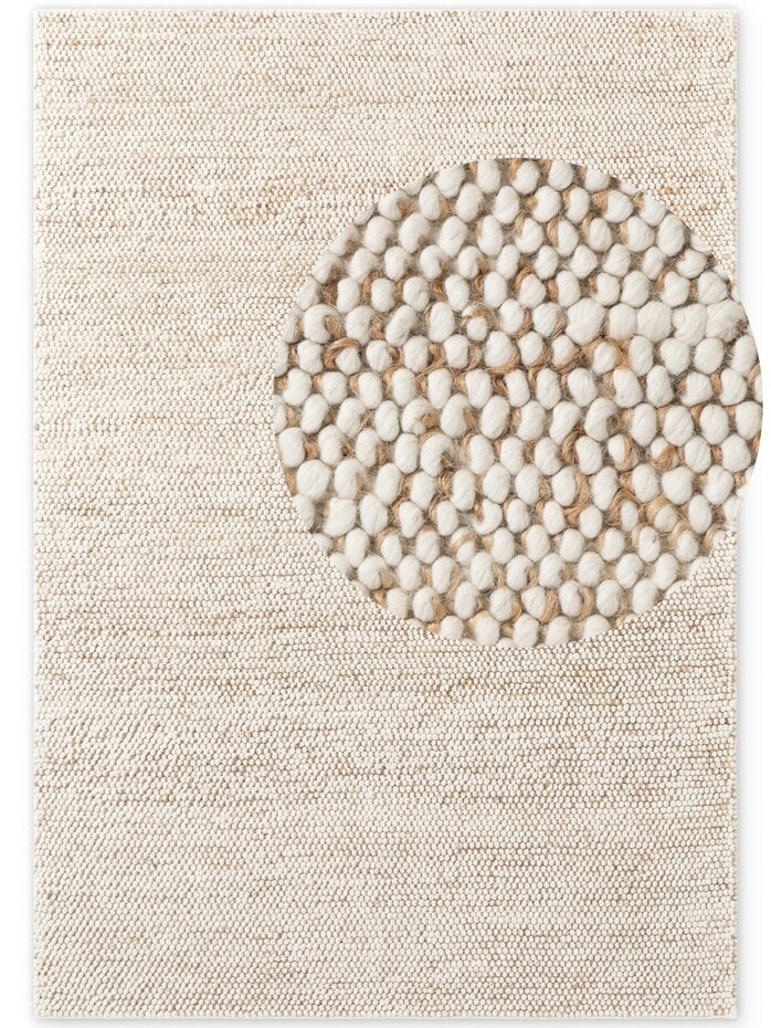 Wollen vloerkleed - Peas Natural Creme/Beige Wollen vloerkleed - Peas Natural Creme/Beige