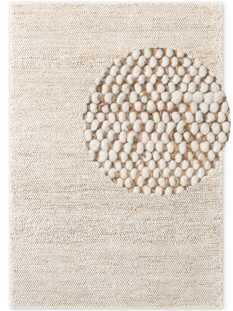 Wollen vloerkleed - Peas Natural Creme/Beige Wollen vloerkleed - Peas Natural Creme/Beige