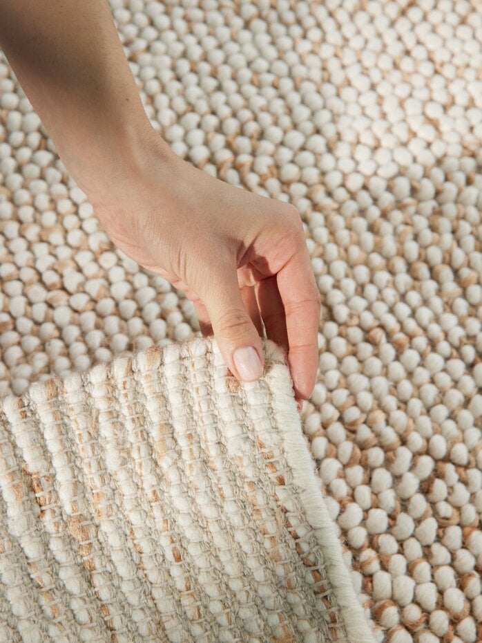 Wollen vloerkleed - Peas Natural Creme/Beige Wollen vloerkleed - Peas Natural Creme/Beige