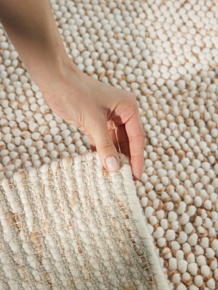 Wollen vloerkleed - Peas Natural Creme/Beige Wollen vloerkleed - Peas Natural Creme/Beige