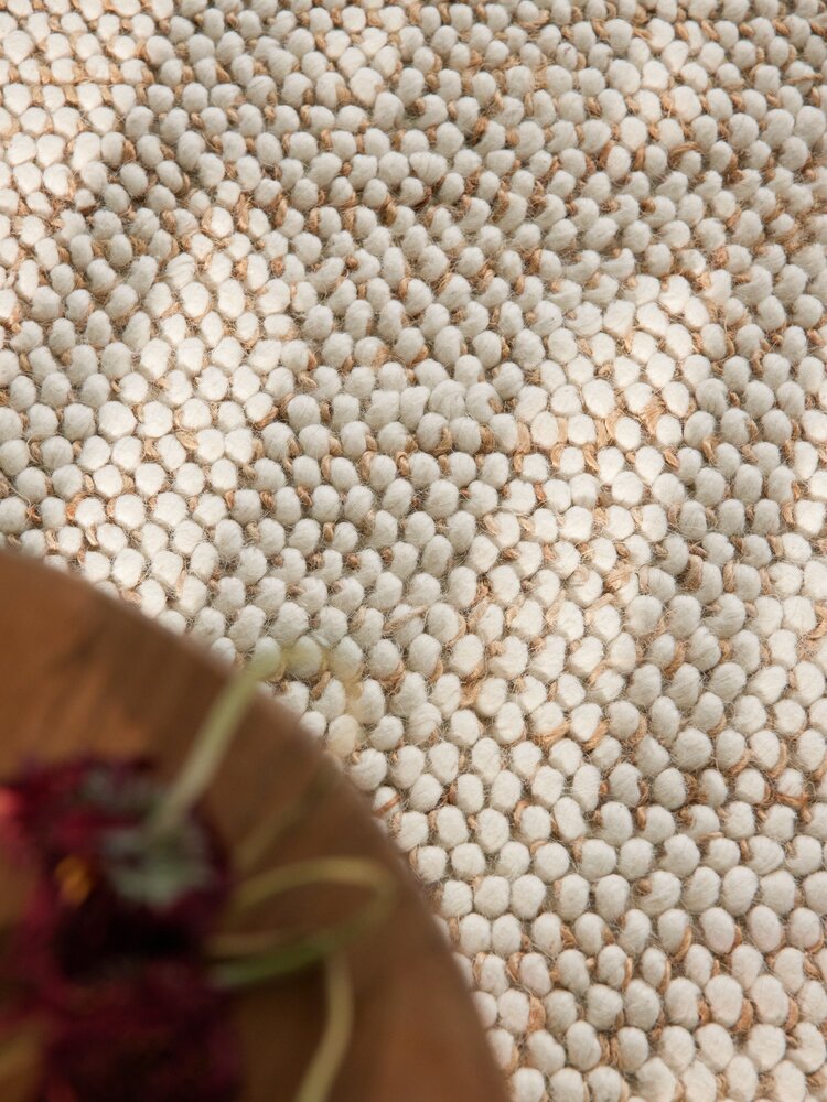 Wollen vloerkleed - Peas Natural Creme/Beige Wollen vloerkleed - Peas Natural Creme/Beige