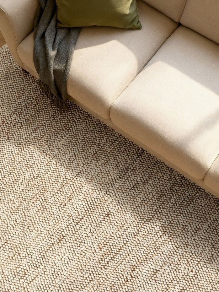 Wollen vloerkleed - Peas Natural Creme/Beige Wollen vloerkleed - Peas Natural Creme/Beige
