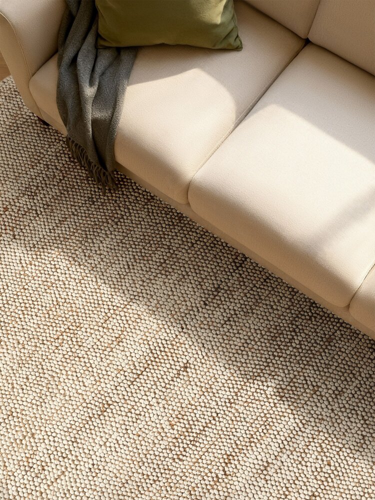 Wollen vloerkleed - Peas Natural Creme/Beige Wollen vloerkleed - Peas Natural Creme/Beige