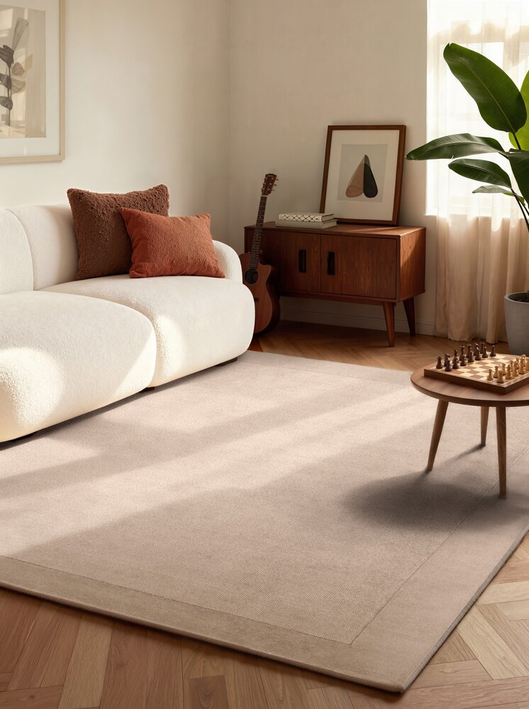 Wollen vloerkleed - Kivi Beige Wollen vloerkleed - Kivi Beige