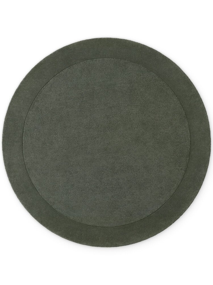 Rond wollen vloerkleed - Kivi Groen Rond wollen vloerkleed - Kivi Groen