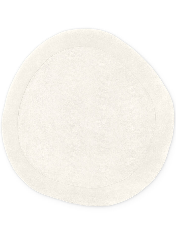 Organisch rond wollen vloerkleed - Kivi Creme