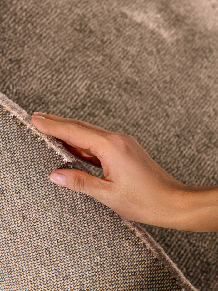 Organisch rond wollen vloerkleed - Kari Beige