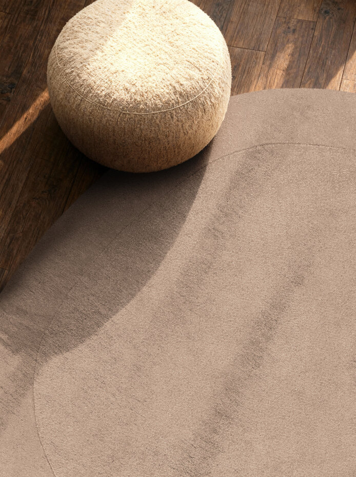 Organisch rond wollen vloerkleed - Kari Beige
