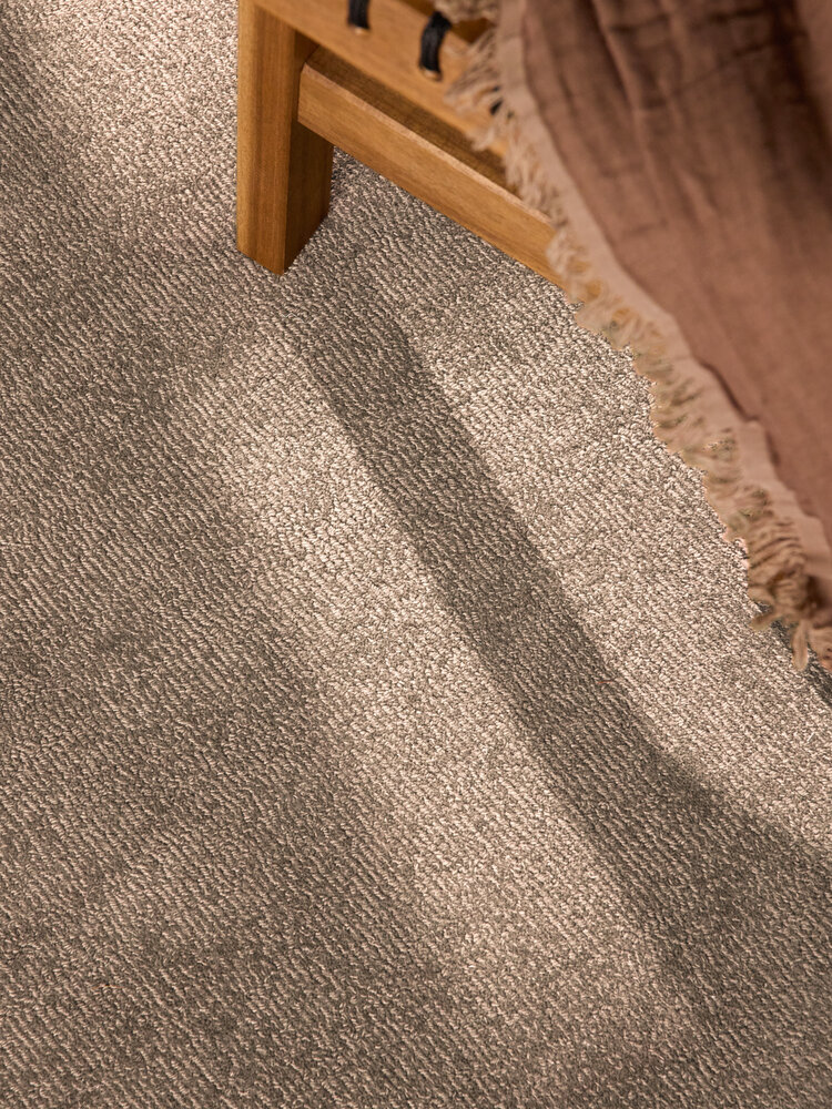 Organisch rond wollen vloerkleed - Kivi Beige Organisch rond wollen vloerkleed - Kivi Beige