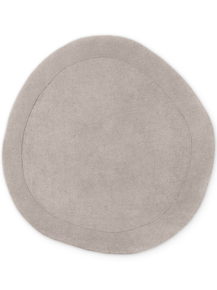 Organisch rond wollen vloerkleed - Kari Grijs