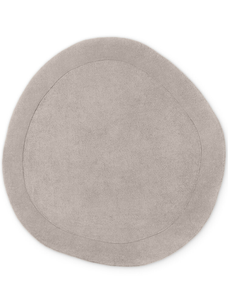 Organisch rond wollen vloerkleed - Kari Grijs