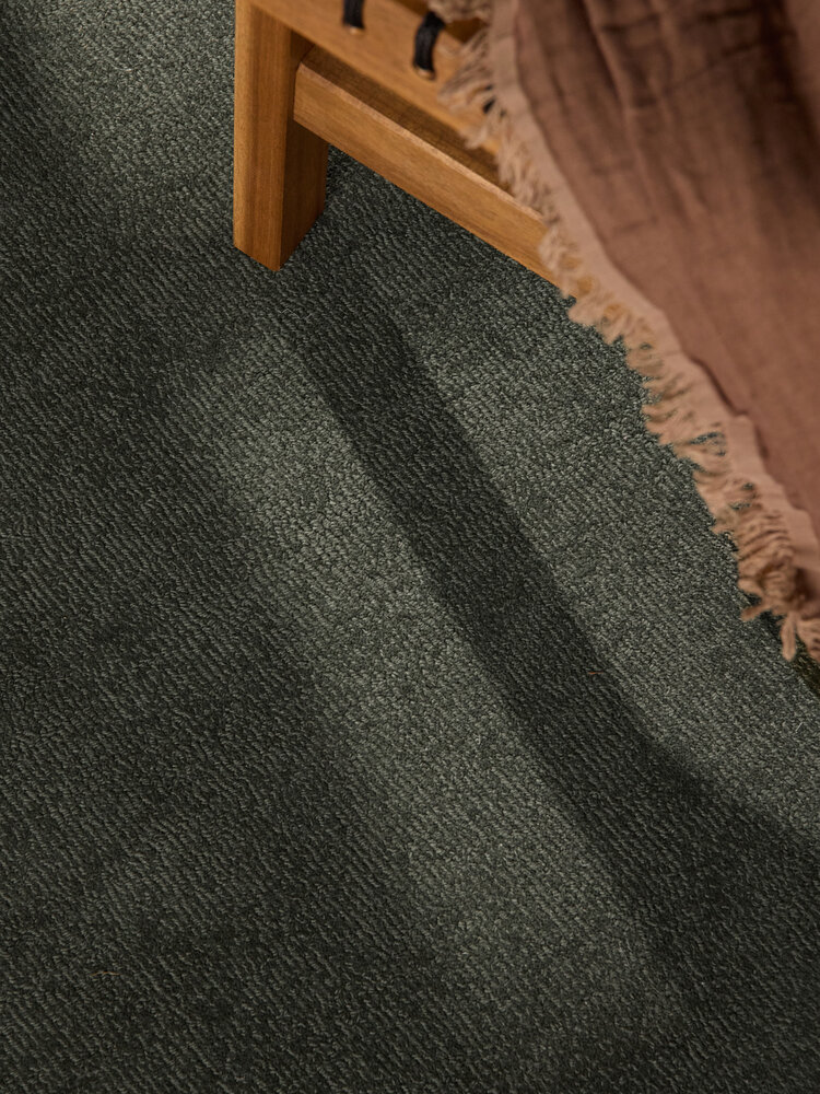 Organisch rond wollen vloerkleed - Kivi Groen Organisch rond wollen vloerkleed - Kivi Groen