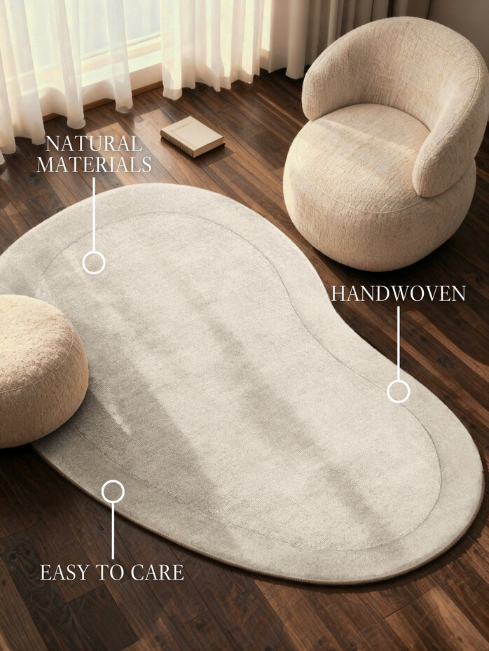 Organisch wollen vloerkleed - Kivi Creme Organisch wollen vloerkleed - Kivi Creme
