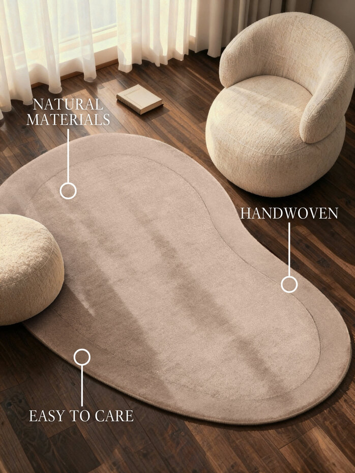 Organisch wollen vloerkleed - Kivi Beige Organisch wollen vloerkleed - Kivi Beige