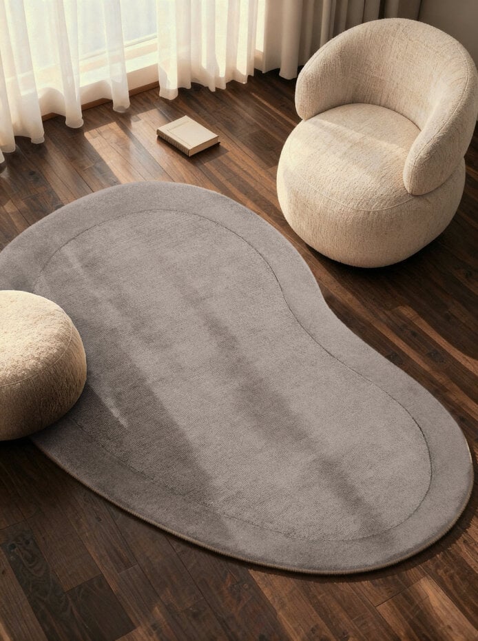 Organisch wollen vloerkleed - Kari Grijs