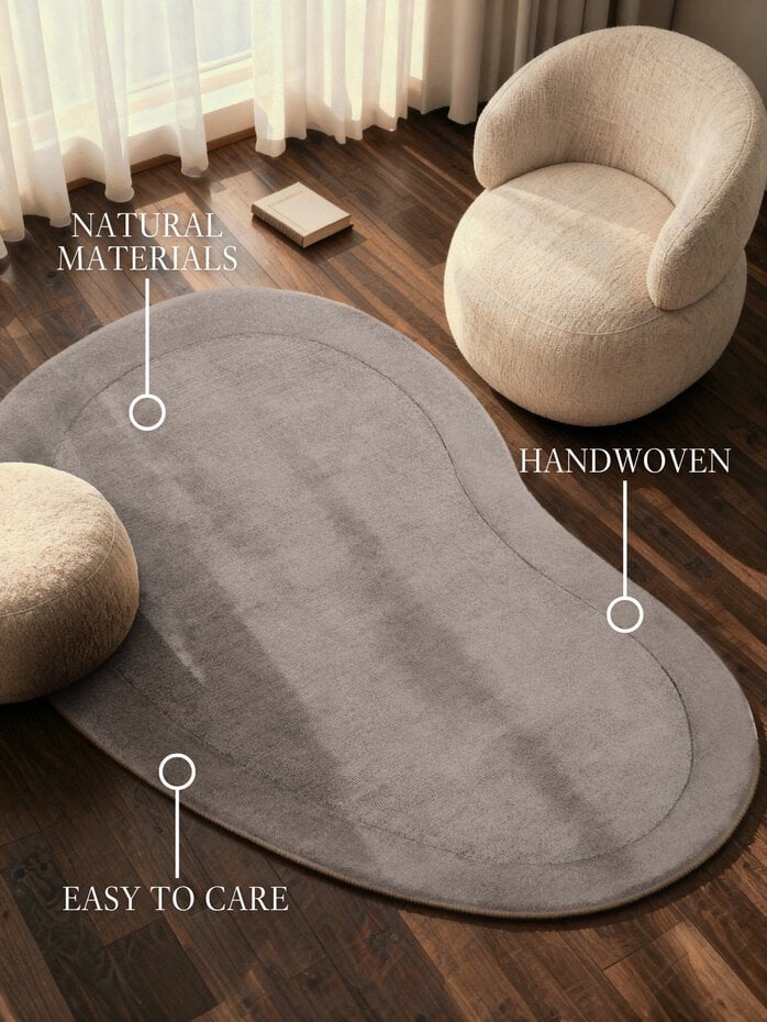Organisch wollen vloerkleed - Kari Grijs