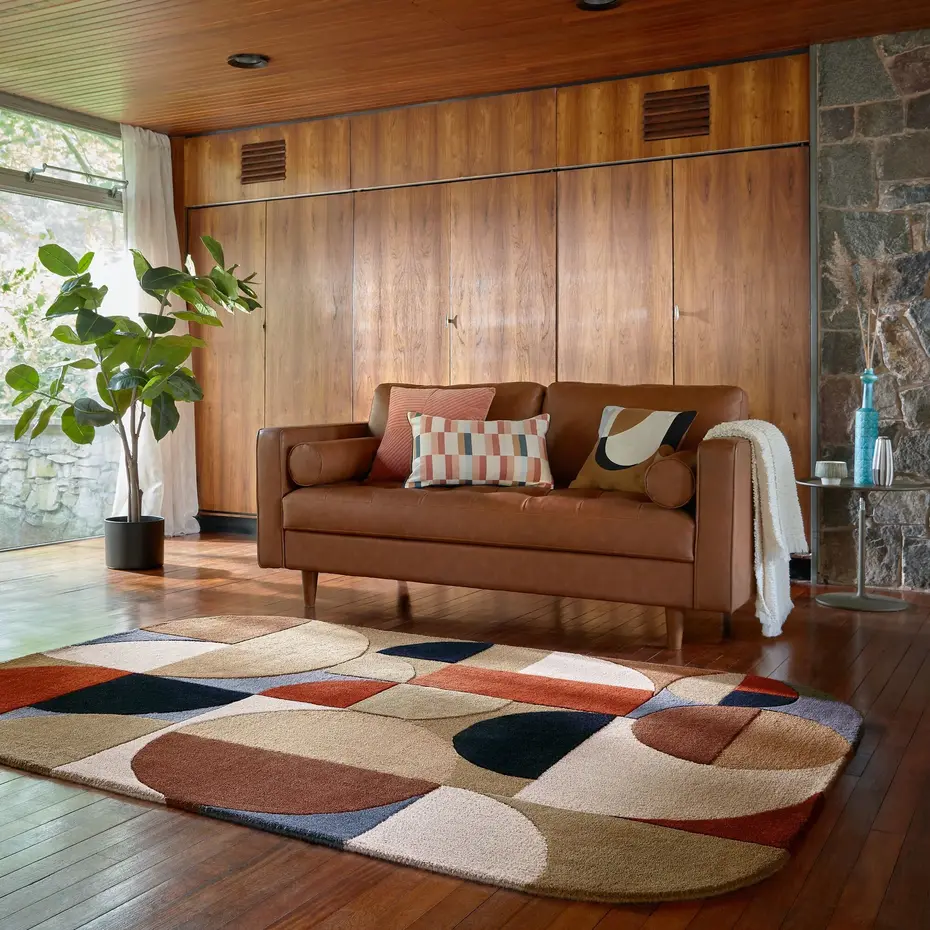 Ovaal wollen vloerkleed - Mia Arch Terracotta/Bruin Ovaal wollen vloerkleed - Mia Arch Terracotta/Bruin