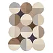 Organisch abstract vloerkleed - Mia Ellipse Beige/Grijs