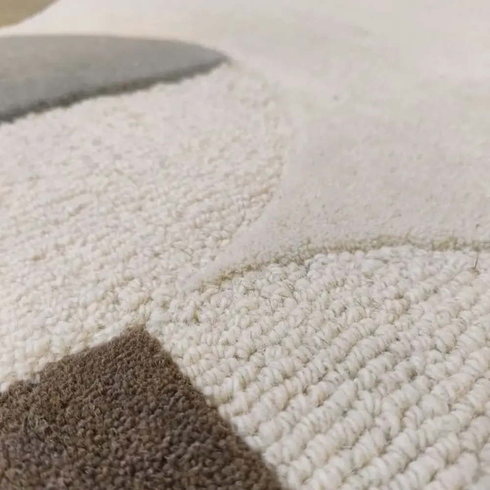 Organisch wollen vloerkleed - Mia Scallop Frame Beige/Naturel Organisch wollen vloerkleed - Mia Scallop Frame Beige/Naturel