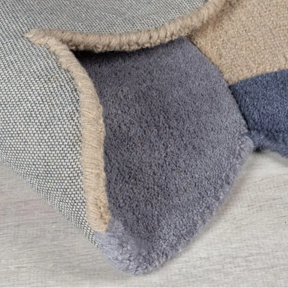 Organisch wollen vloerkleed - Mia Scallop Frame Naturel/Kleurrijk