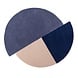 Rond abstract vloerkleed - Mia Segment Blauw Rond abstract vloerkleed - Mia Segment Blauw