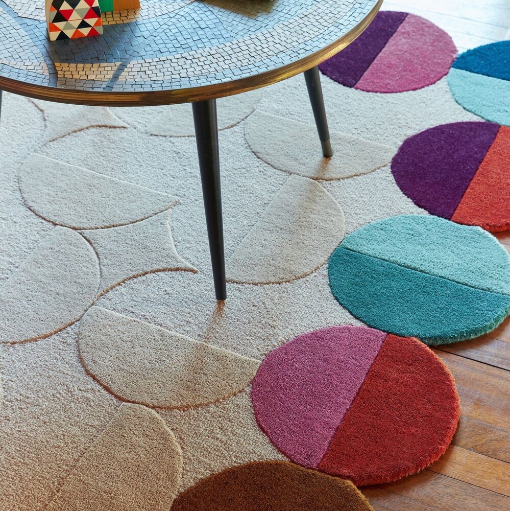 Organisch wollen vloerkleed - Mia Textured Scallop Kleurrijk