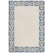 Wollen vloerkleed - Myla Floral Frame Blauw
