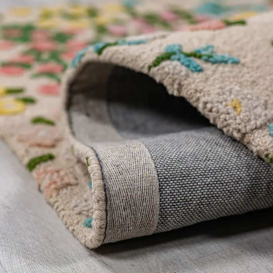 Wollen vloerkleed - Emilia Floral Bloemen Creme/Multi Wollen vloerkleed - Emilia Floral Bloemen Creme/Multi