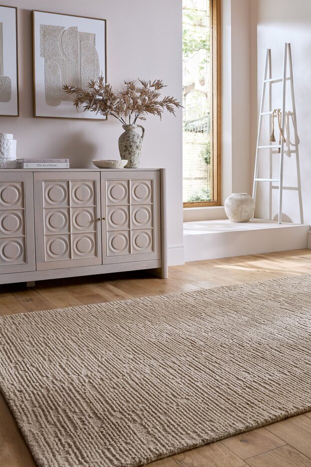 Wollen vloerkleed - Harris Boucle Beige/Naturel
